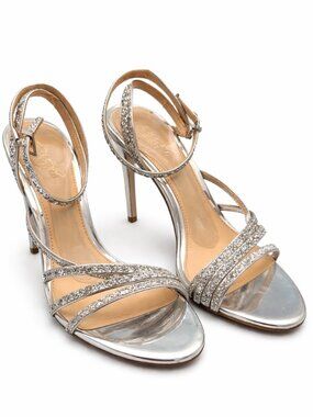 💋 Jewel Badgley Mischka Crystal Sandals** | 7.5 | 4" Heel | Vivian Lou Insoles
